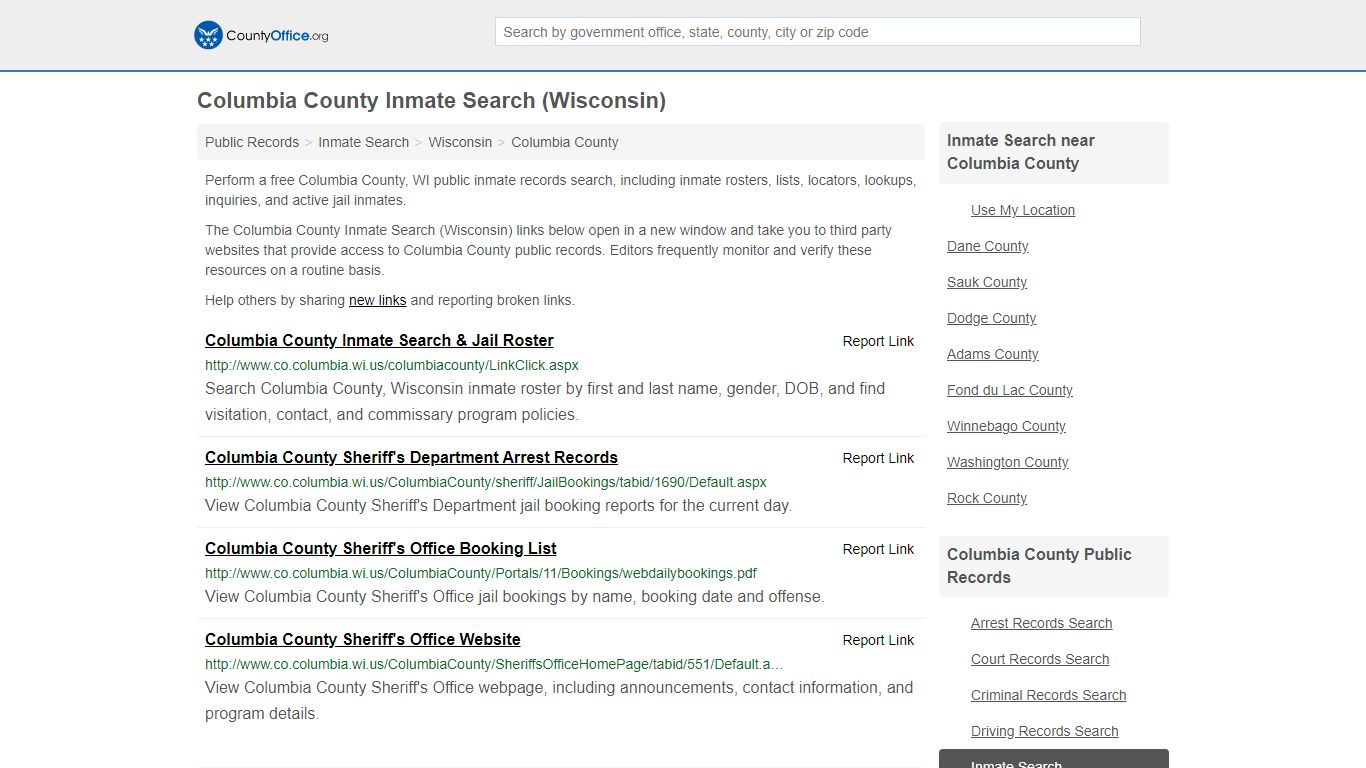 Inmate Search - Columbia County, WI (Inmate Rosters ...